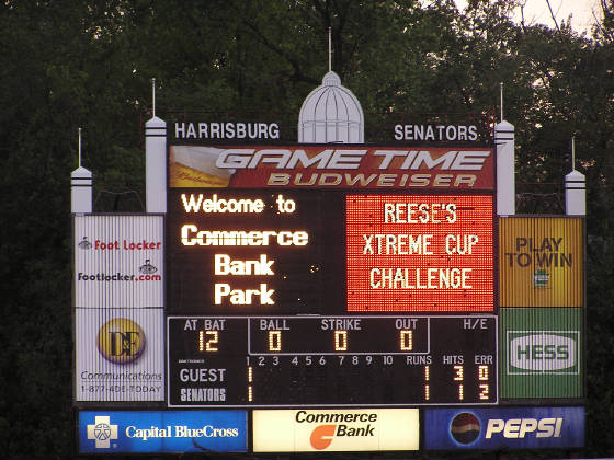Commerce Bank Park Scoreboard - Harrisburg